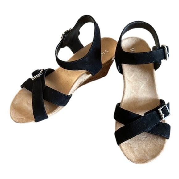Vionic Noble Anka Cork Wedge Sandals – Women’s 9 (EU 41) – Black - Picture 1 of 11